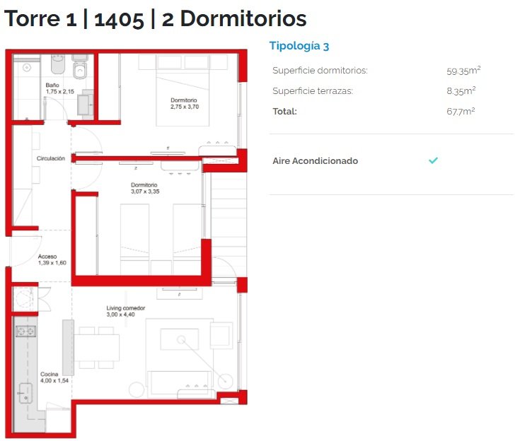 2 dormitorios, Malvin, Distrito M - Imagen 2