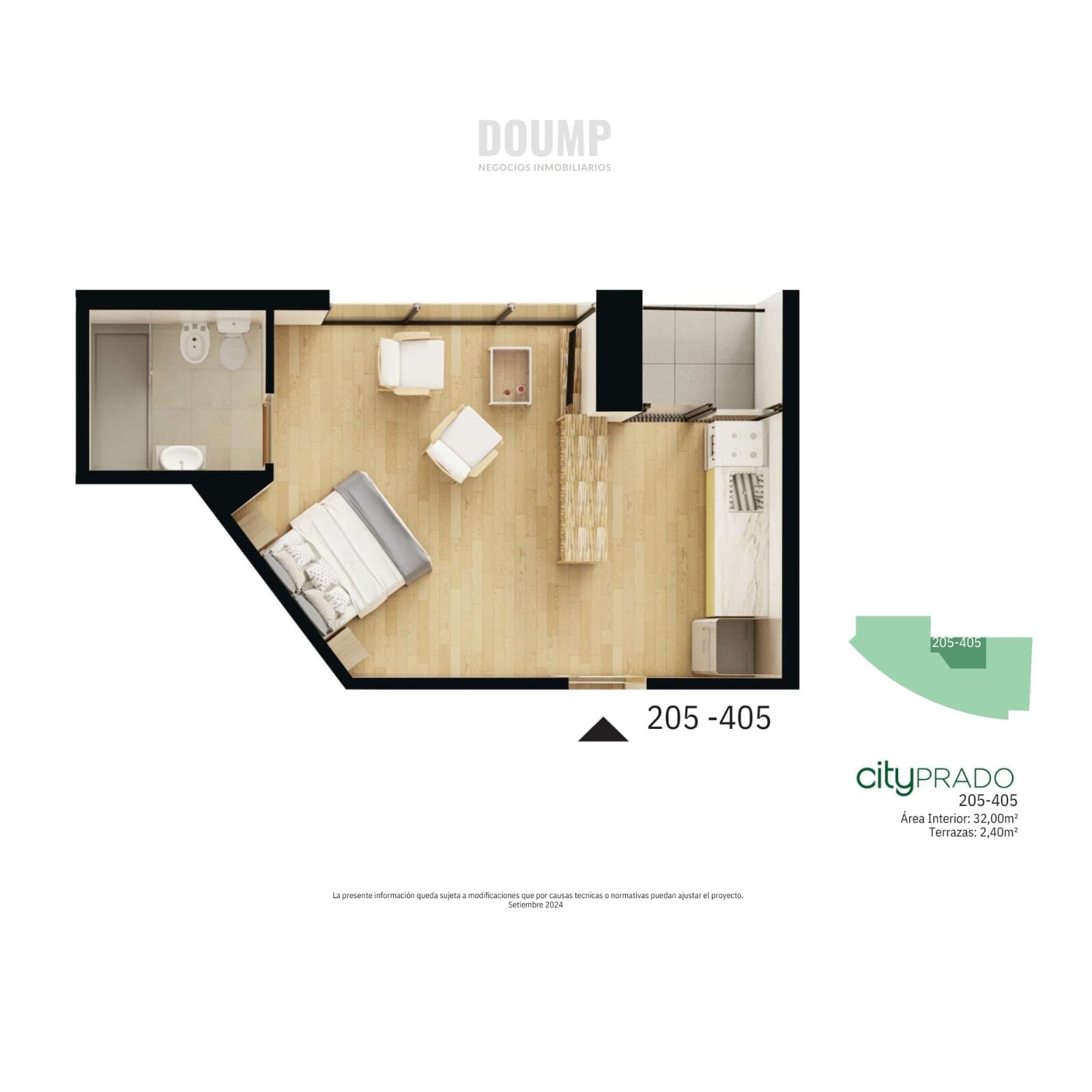 Monoambiente cómodo en el Prado/Bella Vista - Imagen 2